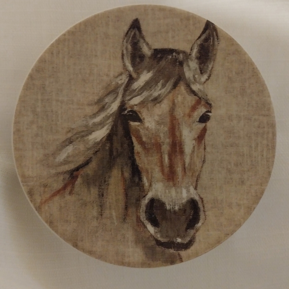 Pottery Barn Equestrian Horse Western Desert Appetizer Plates (Set of 3)